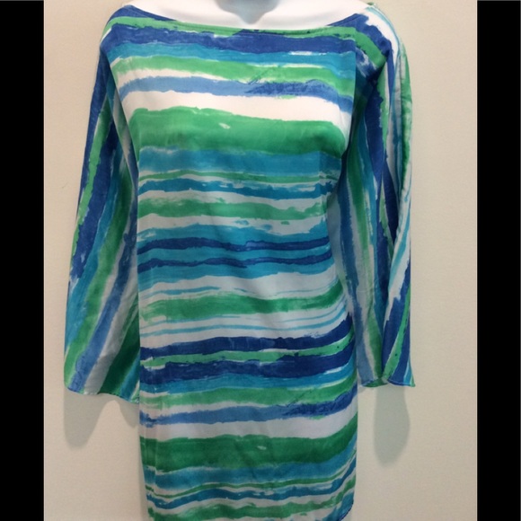 🍀EUC 3X BEAUTIFUL❣️TUNICTOP Ralph Lauren 💙💚💙💚 - Picture 1 of 6
